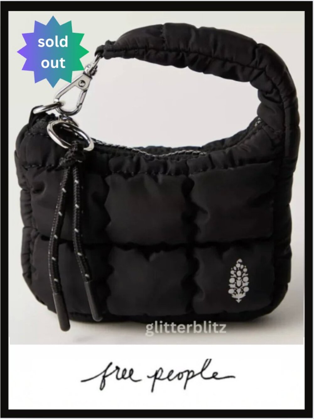Free People Quilted Carryall Micro Pouch Black